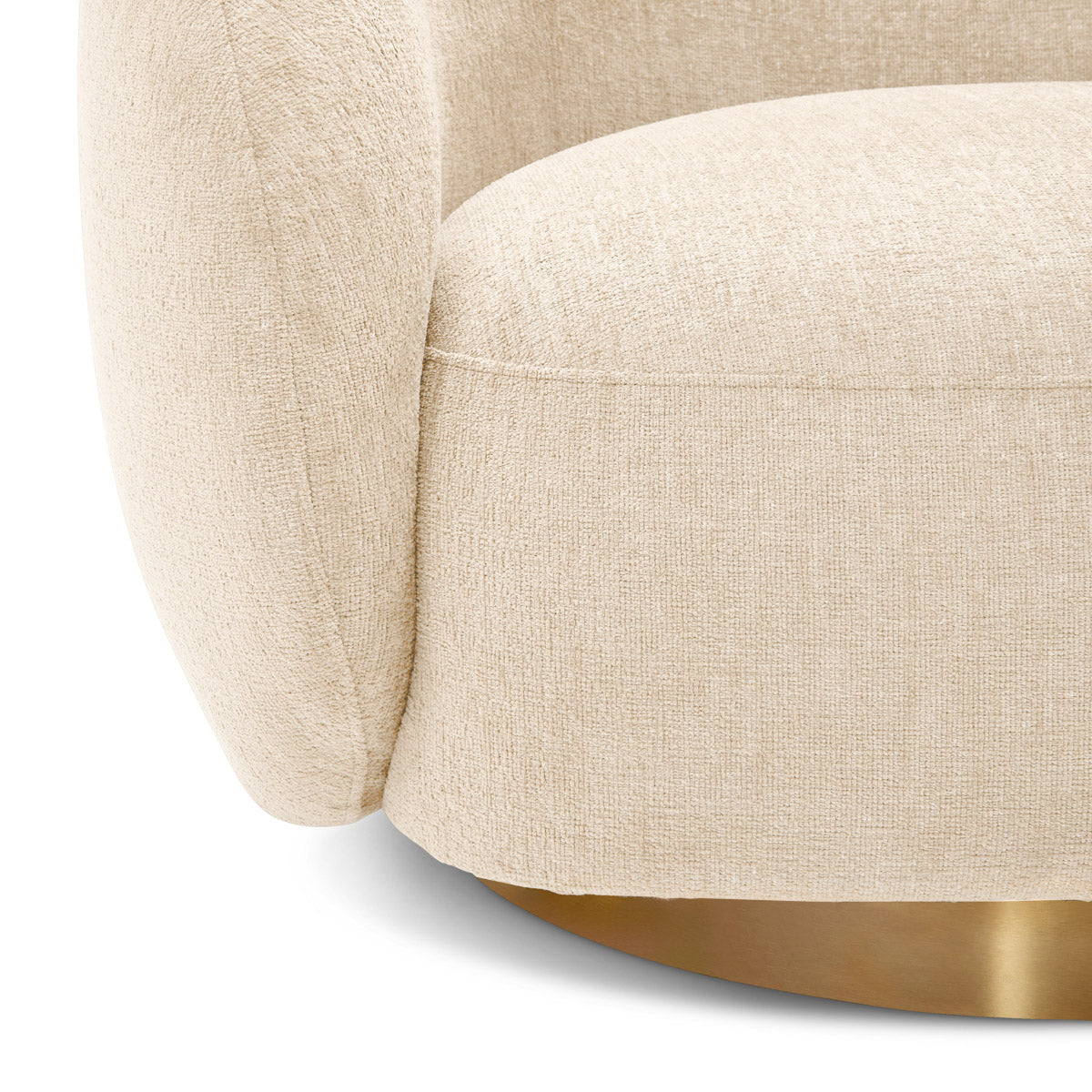 Eichholtz Swivel Chair Brice crafted from natural and synthetic fibres without sacrificing comfort and style. Options assembled in the