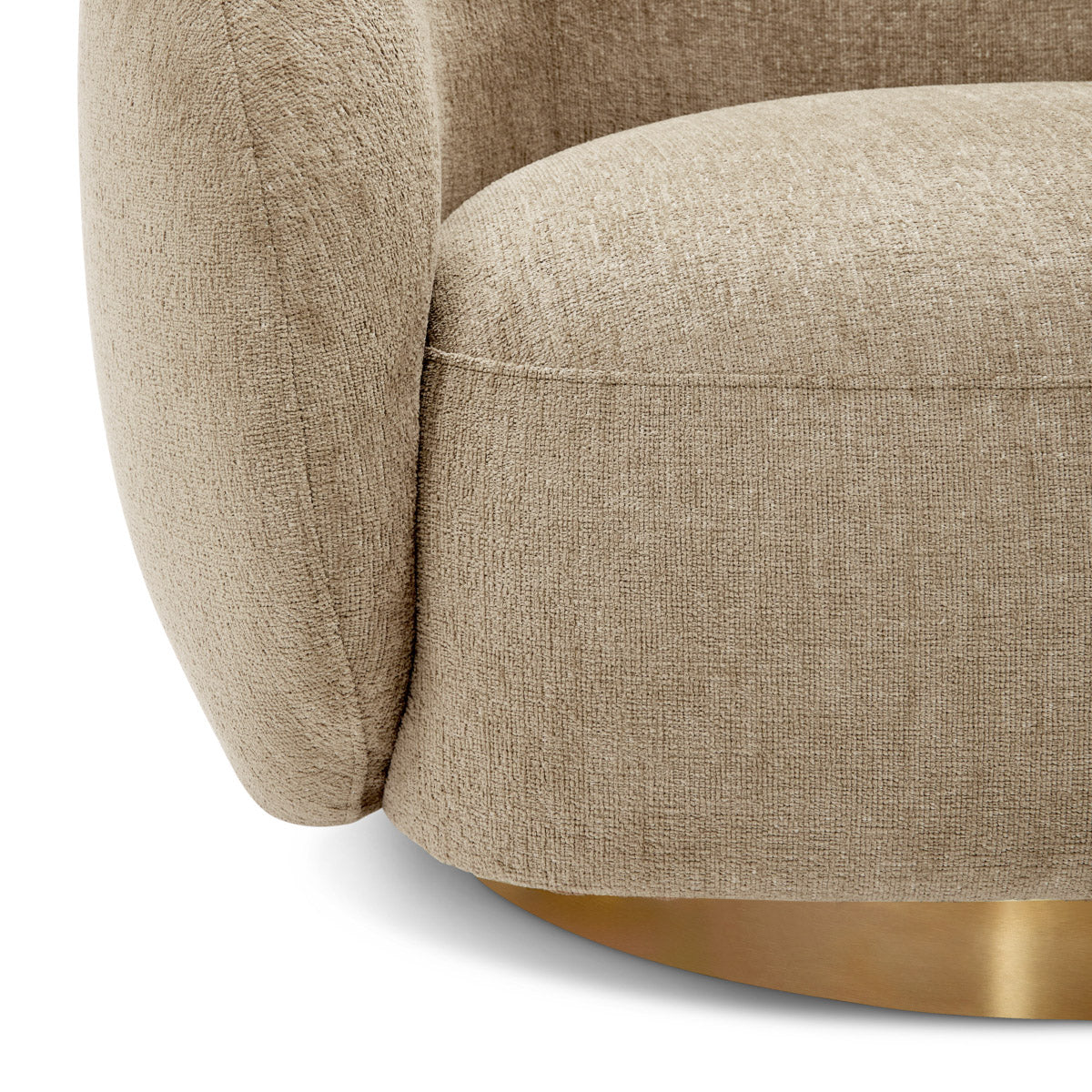 Eichholtz Swivel Chair Brice from natural and synthetic fibres without sacrificing comfort and style. Options assembled in the USA