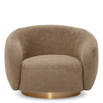 Eichholtz Swivel Chair Brice living space. With its soft silhouette and brown fabric, this stylish swivel chair adds a