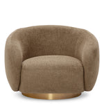 Eichholtz Swivel Chair Brice living space. With its soft silhouette and brown fabric, this stylish swivel chair adds a