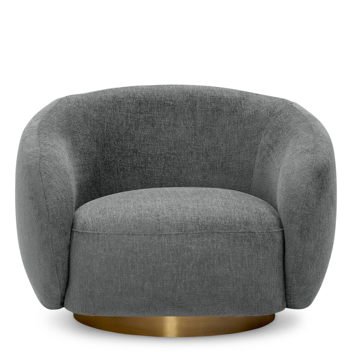 Eichholtz Swivel Chair Brice living space. Cosy and contemporary, this elegantly curved swivel chair features a stylish warm light