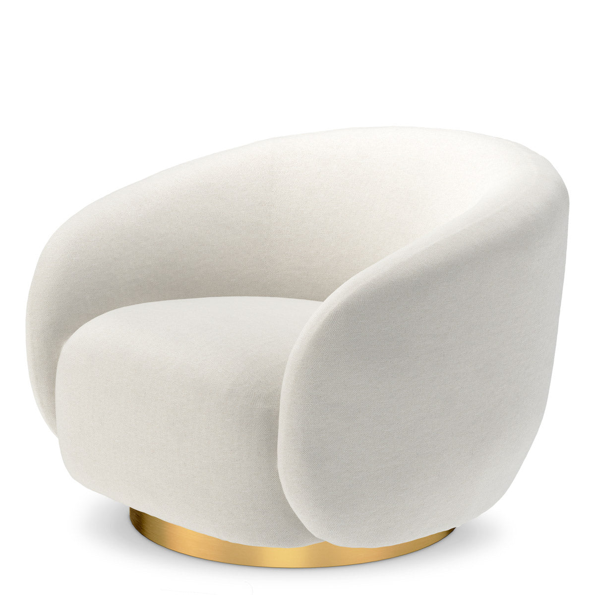 Eichholtz Swivel Chair Brice "Swivel Chair Brice in muslin white highlights its sculptural, modern shape while remaining ready for