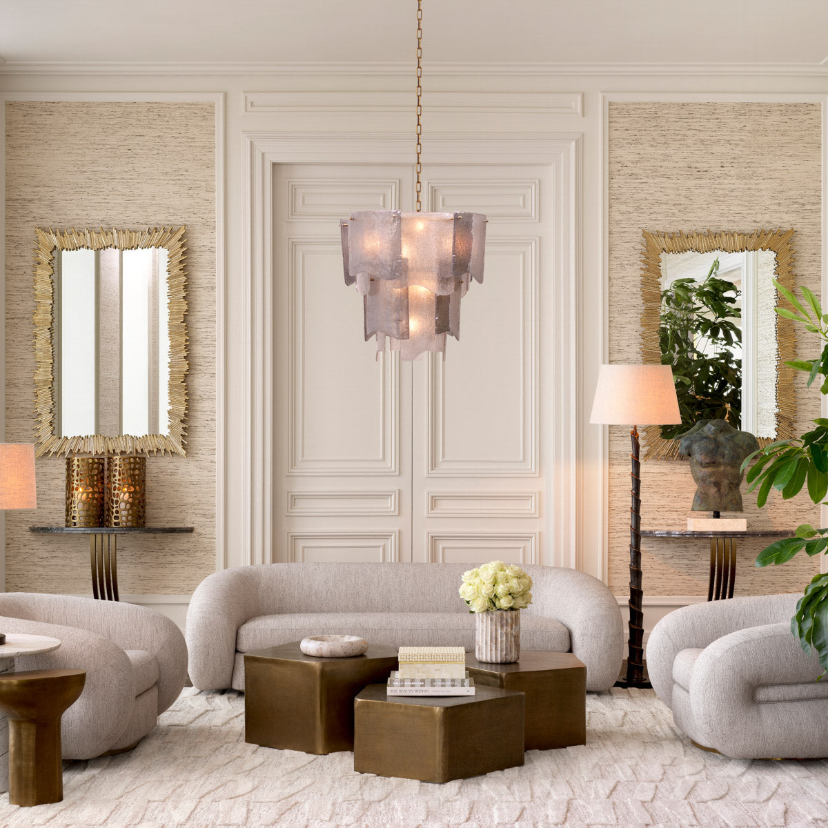 Eichholtz Swivel Chair Cosenza for a sophisticated accent in any living space. The plush fabric and seamless swivel base