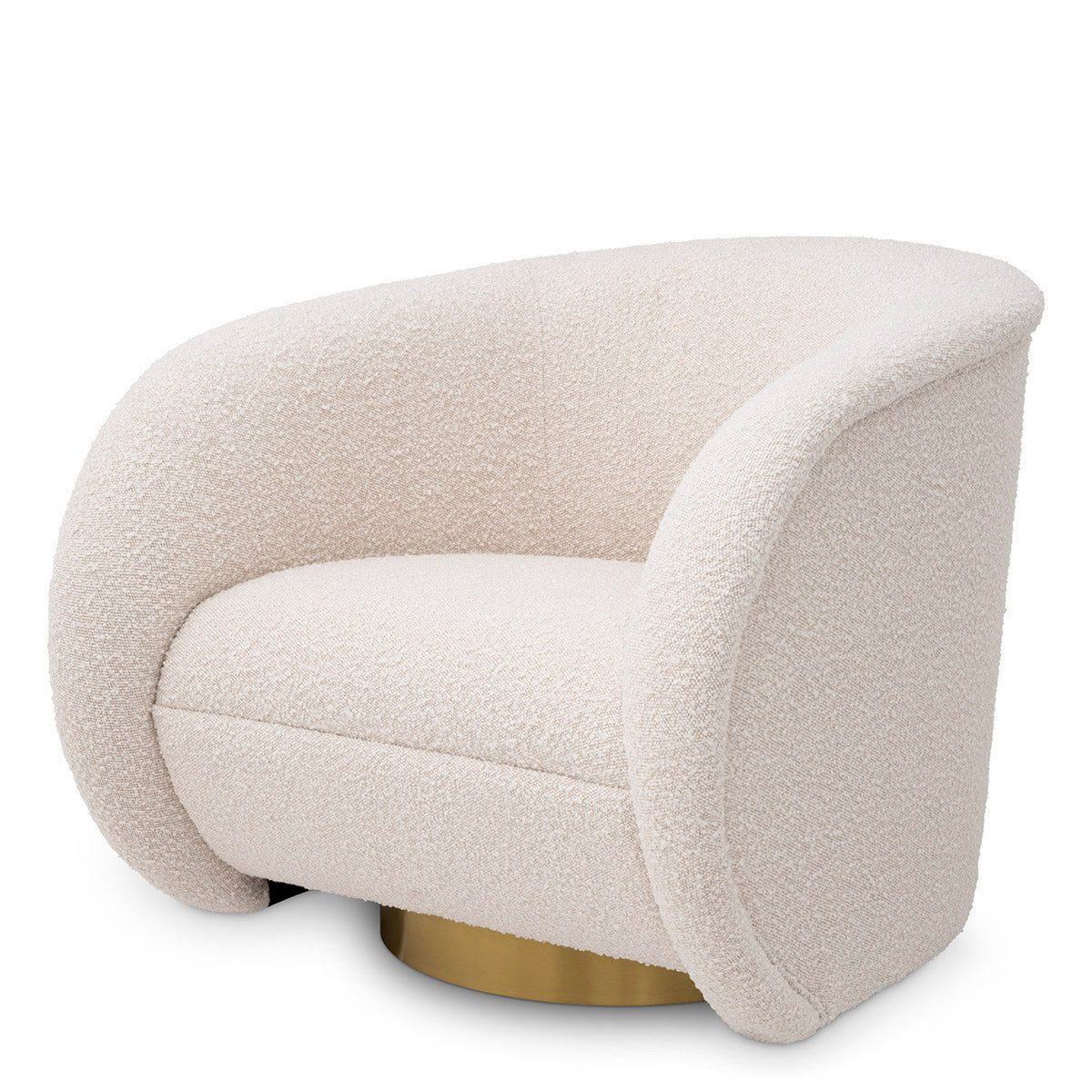 Eichholtz Swivel Chair Cristo Enjoy the soft embrace of the curvy Chair Cristo in our faux fur bouclé cream