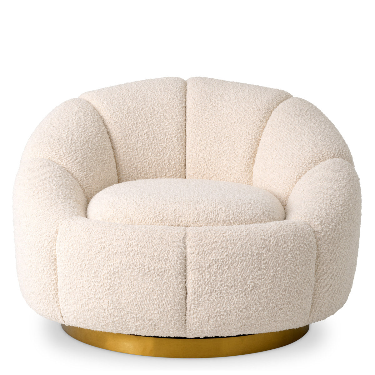 Eichholtz Swivel Chair Inger a highly decorative addition to your lounge or bedroom. It is mounted on a brushed