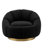 Eichholtz Swivel Chair Inger your home. Looking like an open flower, this delightful bouclÃ© black accent chair will be