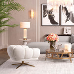 Eichholtz Swivel Chair Sunset Lyssa Off-White upholstery, this chair exudes timeless allure and comfort. The swivel base with a