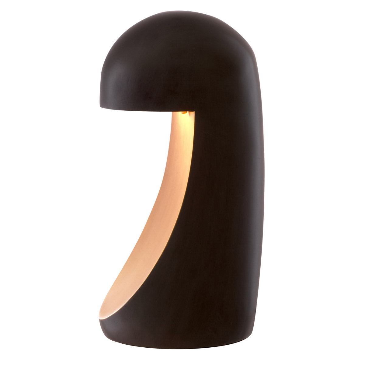 Eichholtz Table Lamp Arion front antique brass finish casts a warm glow when illuminated. Its sleek dome shade is