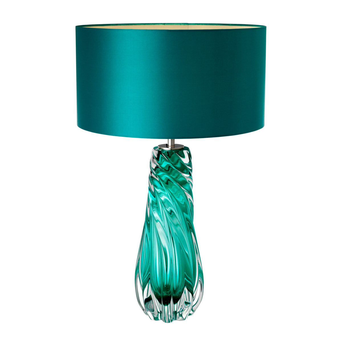 Eichholtz Table Lamp Barron dÃ©cor. The solid hand-blown glass lamp base mixes aquamarine hues and clear glass to create