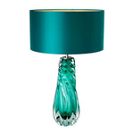 Eichholtz Table Lamp Barron dÃ©cor. The solid hand-blown glass lamp base mixes aquamarine hues and clear glass to create