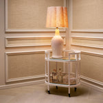 Eichholtz Table Lamp Beatriz by a vintage brass accent. This unique piece boasts a specially crafted linen mix shade,