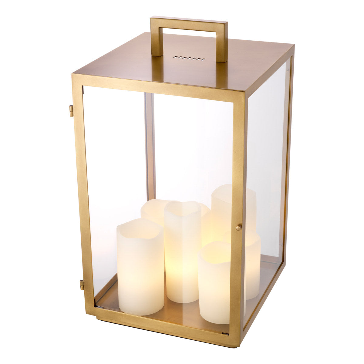Eichholtz Table Lamp Debonair glass frames and four faux candle shades bring us back to a more modern style.