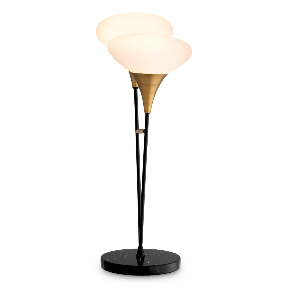 Eichholtz Table Lamp Duco shines a light in your space. Sitting on a black marble base and provided with