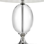 Eichholtz Table Lamp Galvin subtle glass base and a pleated white lampshade. The glass base has been expertly hand