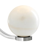 Eichholtz Table Lamp Luigi ball on a round pedestal base. It sports a stylish white lampshade. Table Lamp Luigi