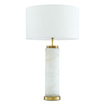 Eichholtz Table Lamp Lxry a base and socket with antique brass finish. It is completed with an off-white drum