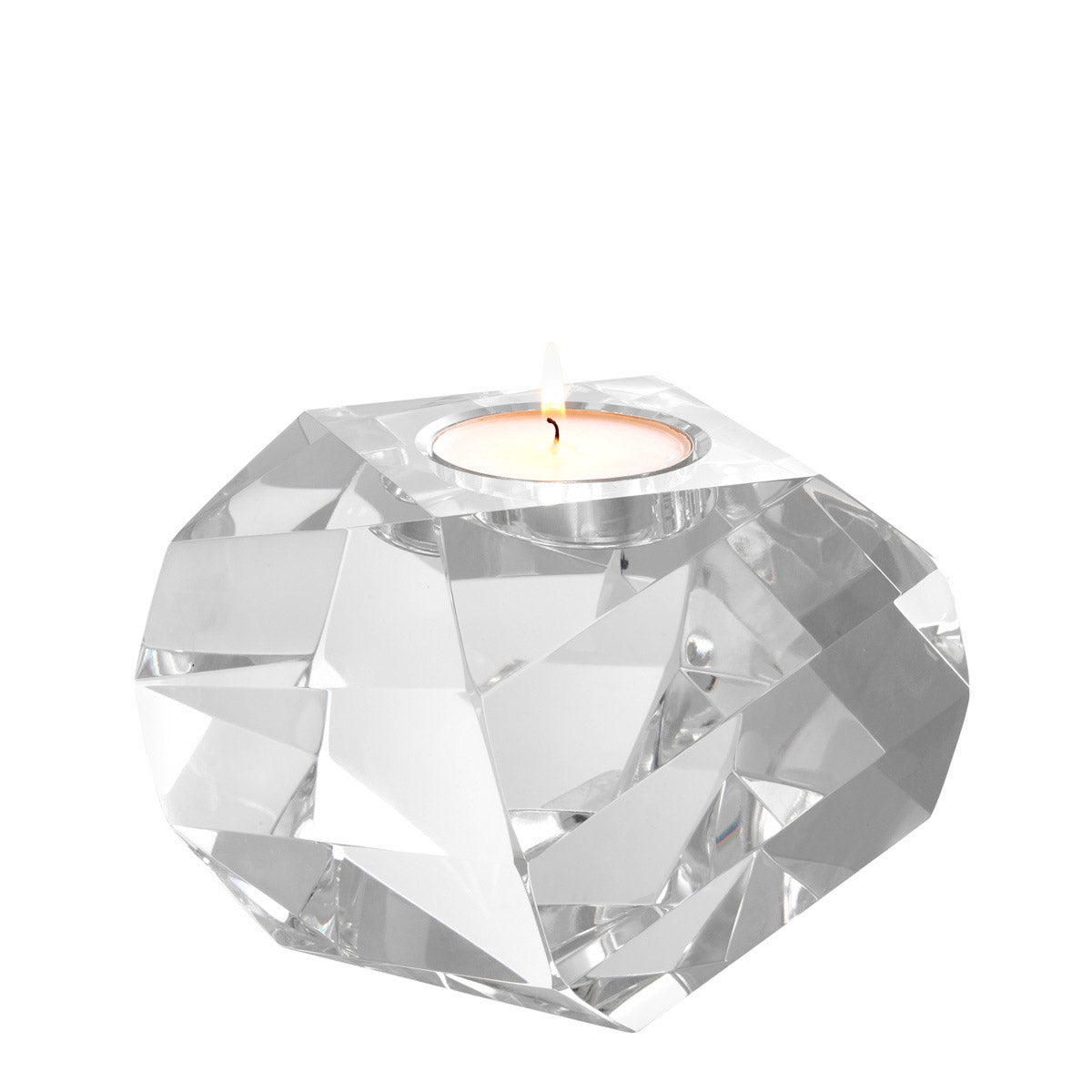 Eichholtz Tealight Holder Lucidity Create a sophisticated tablescape with the Lucidity Tealight Holder. This faceted clear crystal glass...