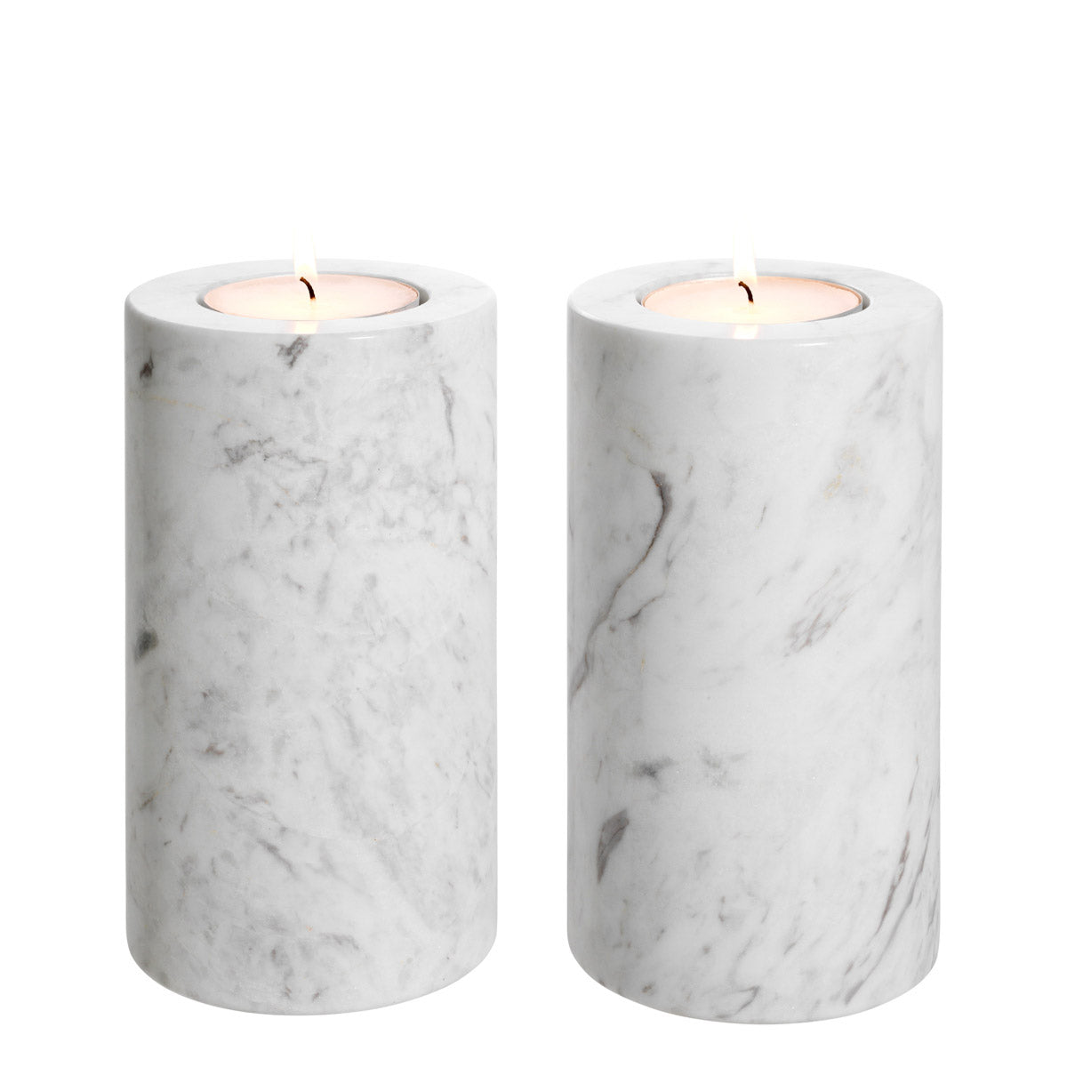 White Marble Tealight Holders (2) Tobor