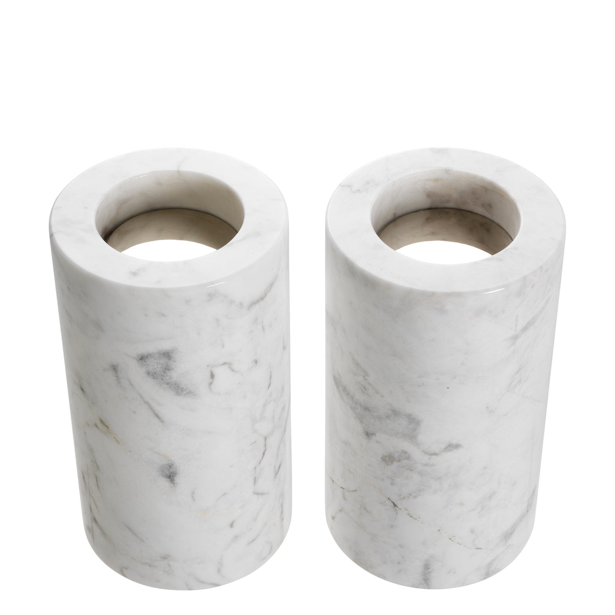 White Marble Tealight Holders (2) Tobor