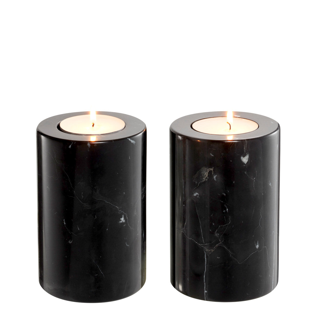 Eichholtz Tealight Holder Tobor S set of 2 The simple design of the 2-piece set of cylindrical Tobor S Tealight Holders adds refinement