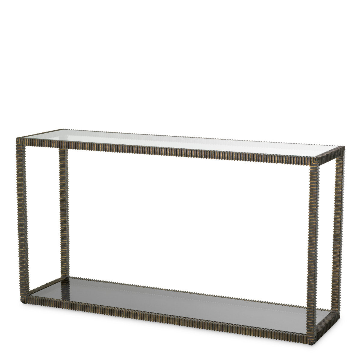 Console Table Bethesda Bronze highlight finish | clear glass | smoke glass Tables TM0356 2