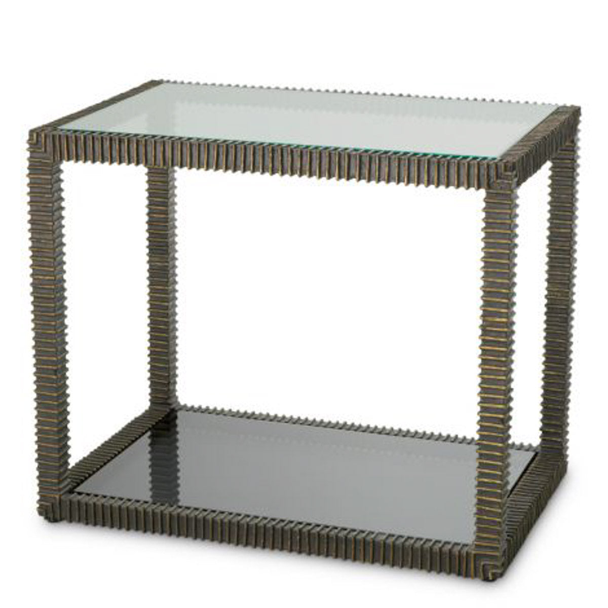 Side Table Bethesda Bronze highlight finish | clear glass | smoke glass Tables TM0358 8