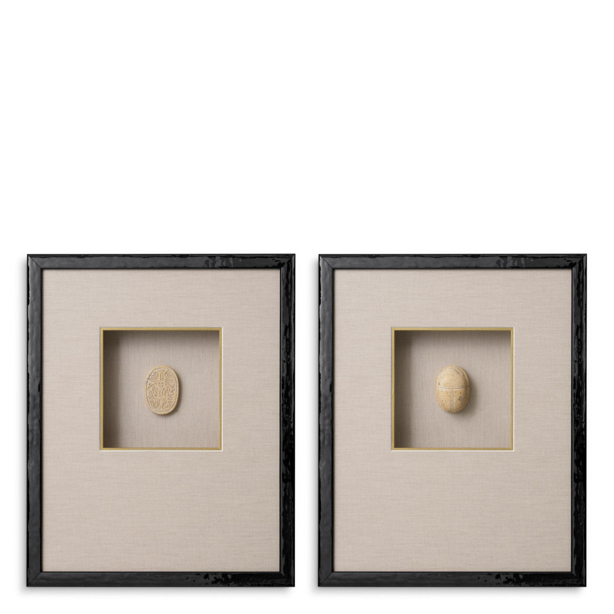 Wall Art Inlay Menes set of 2 Black wooden frame | clear glass Accessories TM0368 2