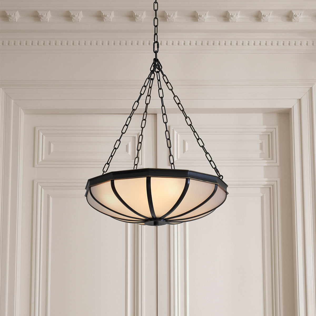 Chandelier Jenkins S Bronze finish | white glass Lighting TM0377UL 3