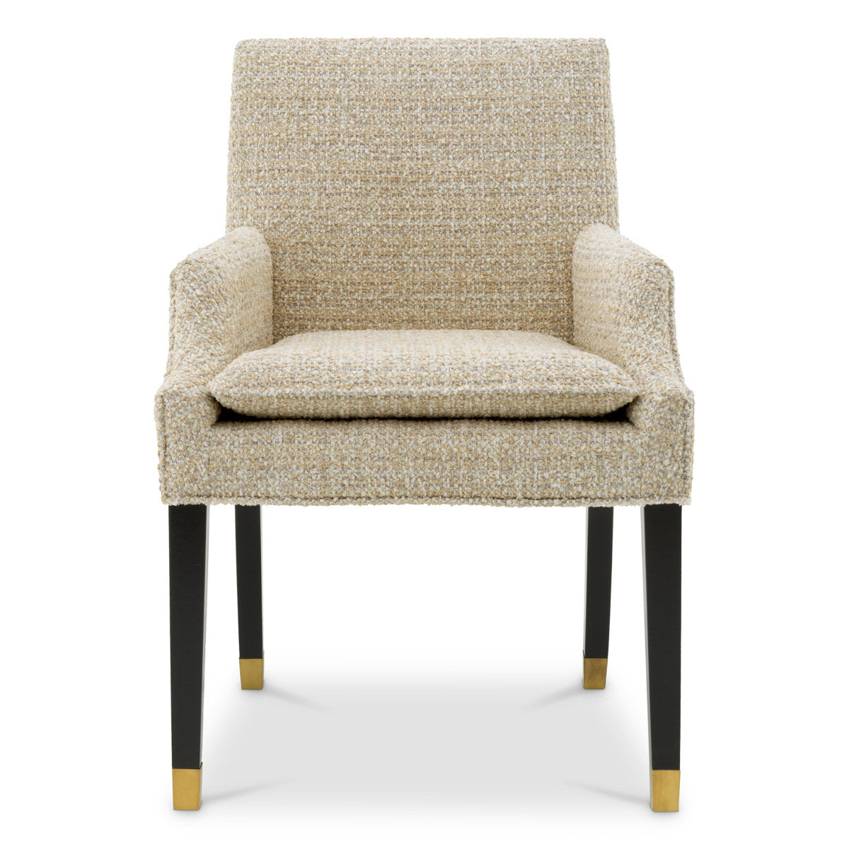 Dining Chair Clayton Winslow chenille beige | black & brass finish legs 94% polyester | 6% acrylic Chairs & Sofas TMA0348 4