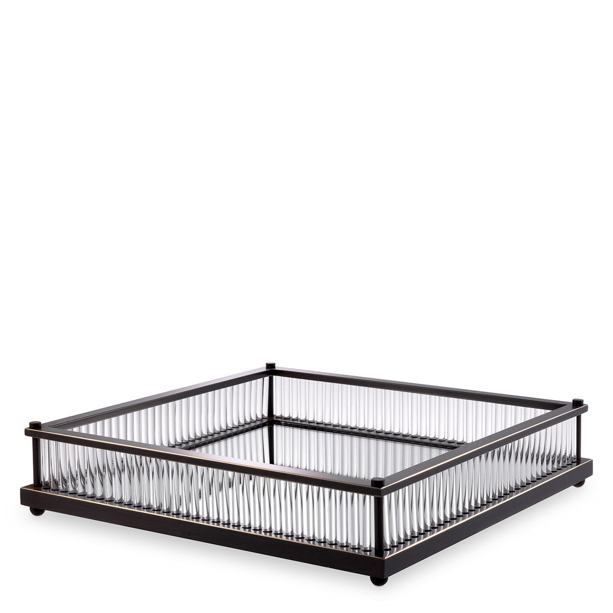 Eichholtz Tray Cora square Glam up your living space with the decorative Cora Tray. This chic rectangular tray with