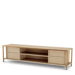 Eichholtz TV Cabinet Wilmot TV Cabinet Wilmot pairs washed oak veneer and brushed brass in an understated modern design