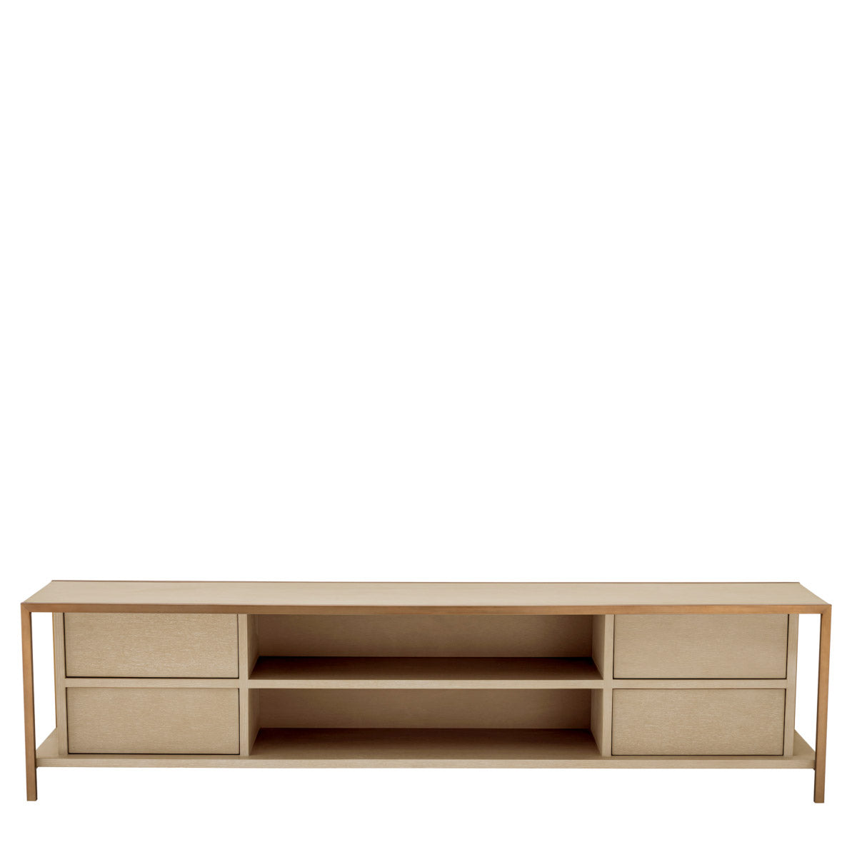 Eichholtz TV Cabinet Wilmot well-suited to any modern living room or bedroom. Two cabinets with drawers and two shelves