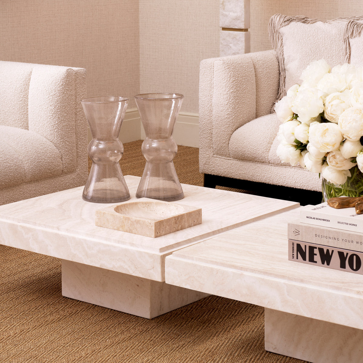 Eichholtz Vase Axa to create the hand blown glass Axa Vase. Small bubbles add to the distressed look