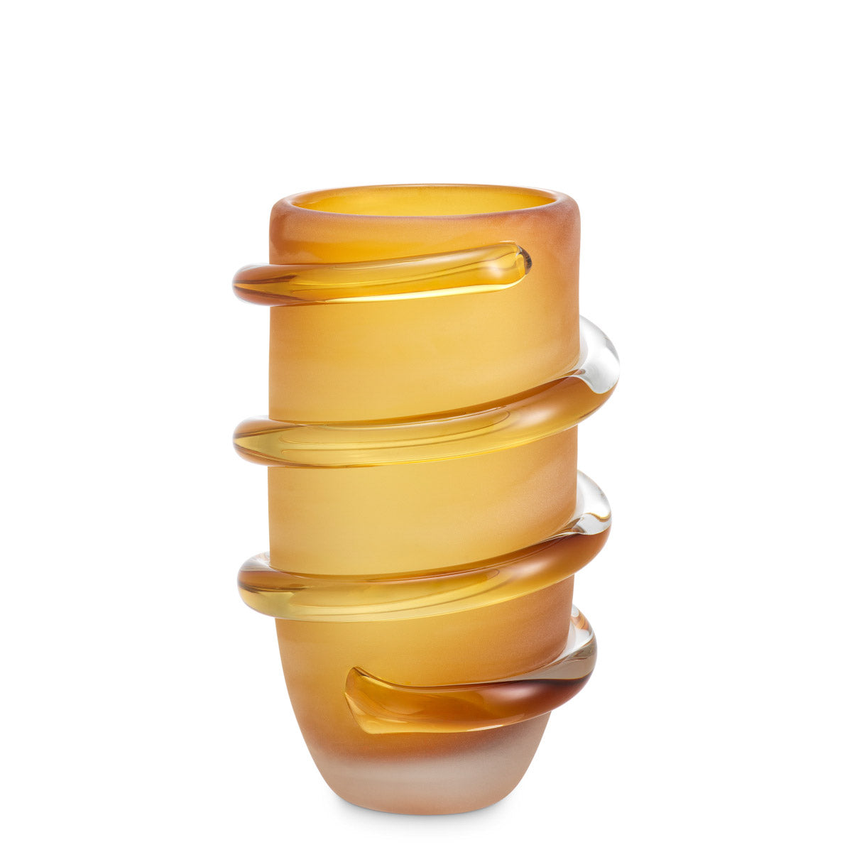 Eichholtz Vase Eliano S The Vase Eliano S in frosted amber embodies refined luxury with its warm, amber finish.