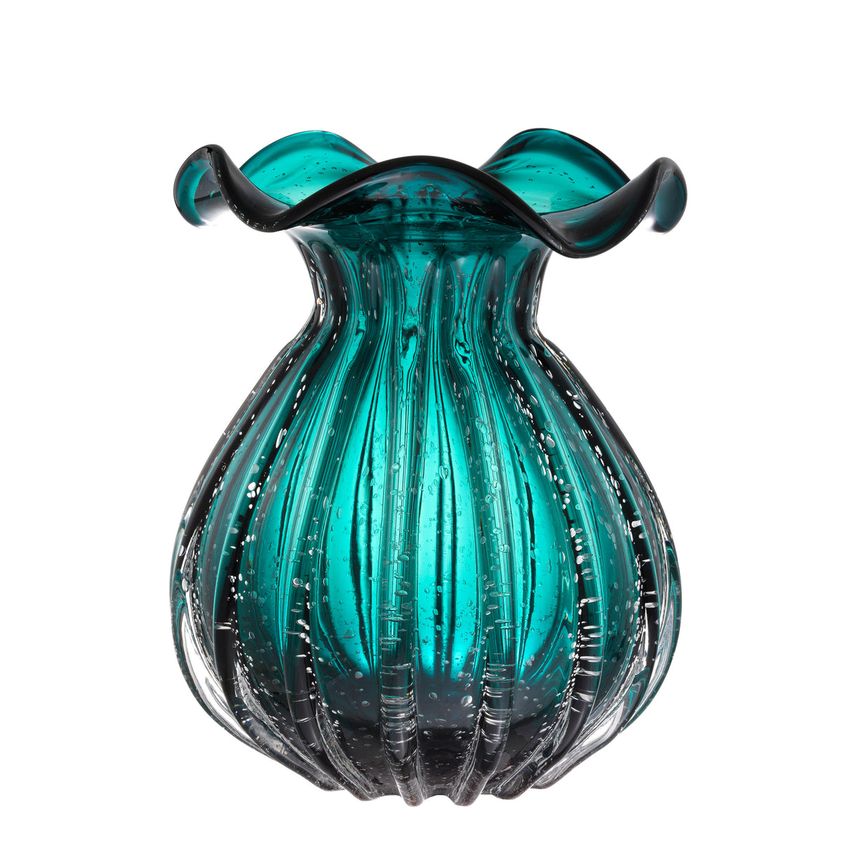 Eichholtz Vase Korakia L exclusive hand blown green Korakia L Vase will provide a sublime finish to the space.