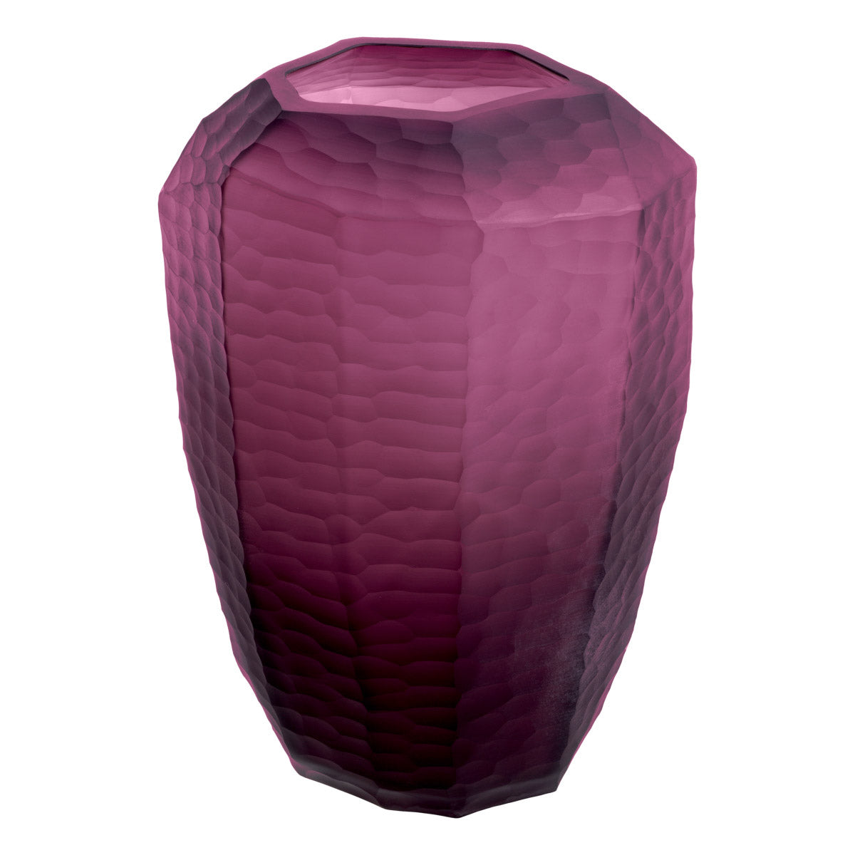 Eichholtz Vase Larisa meticulous craftsmanship that accentuates the vase's intricate design. The mesmerizing purple color adds an air