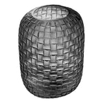 Eichholtz Vase Varese L design. This iconic glass vase boasts a grey finish and meticulous hand cut details, forming