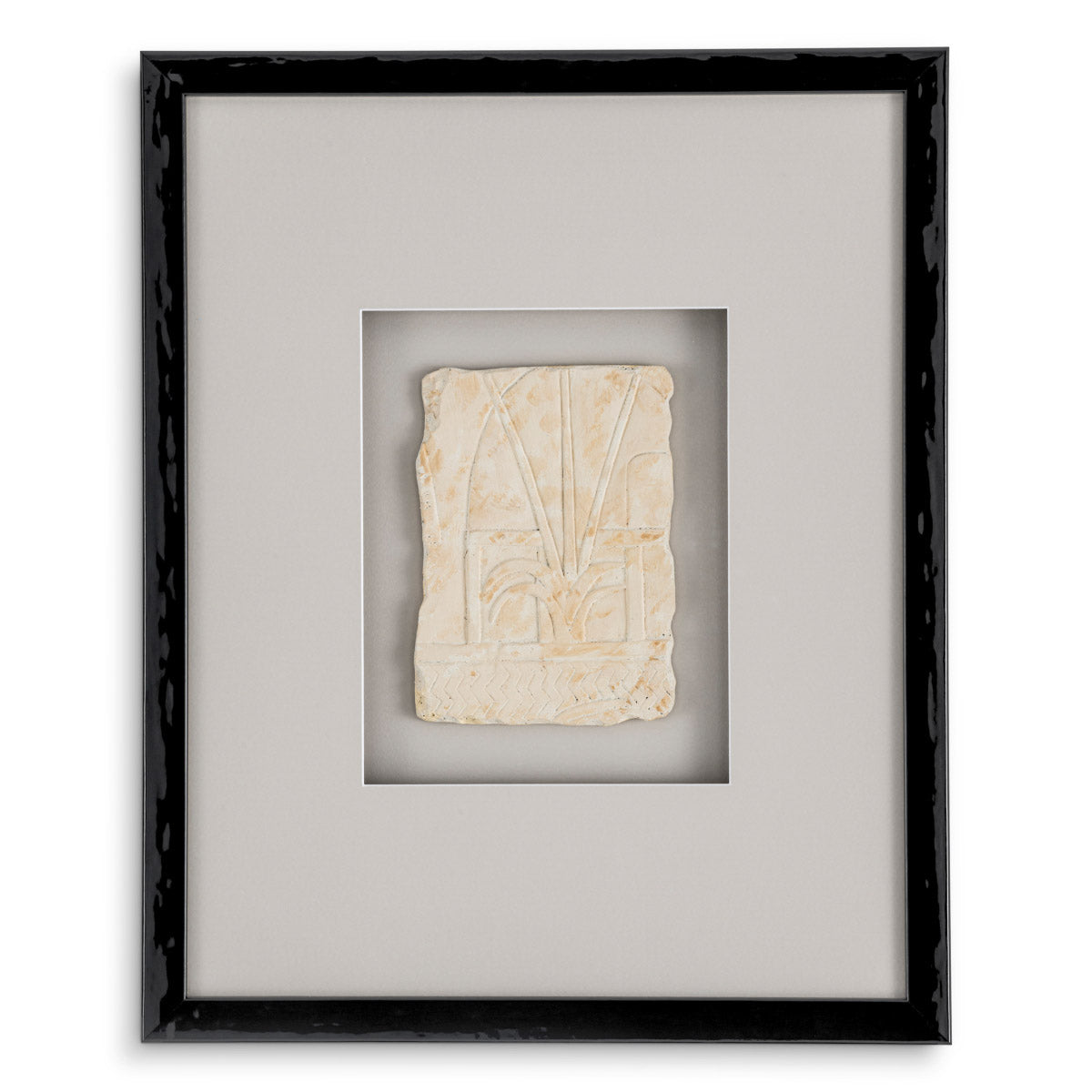 Eichholtz Wall Art Inlay Hatshepsut set of 4 Temple of Hatshepsut in Thebes. Featuring a black wooden frame and clear glass, our wall