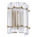 Eichholtz Wall Lamp Blason Single brass fixture, plates of clear glass with frosted fronts capture and refract light to create