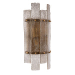 Eichholtz Wall Lamp Caprera finish and a semi-circular shade of hand blown glass planes in a weathered look. Wall