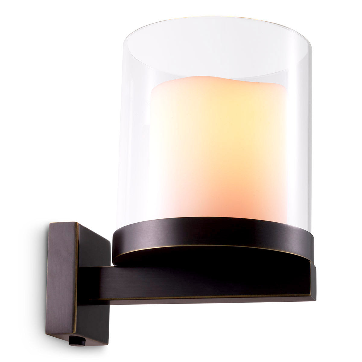Eichholtz Wall Lamp Donovan Featuring a fixture in a bronze highlight finish and a lantern of clear glass, Wall
