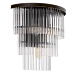 Eichholtz Wall Lamp East roaring 20s. Three levels of clear glass rods emanate a captivating illumination. Wall Lamp East