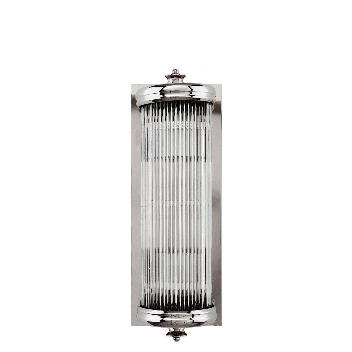 Eichholtz Wall Lamp Glorious S Lamp. This alluring Art Deco inspired luminaire features a nickel finish and clear glass rods