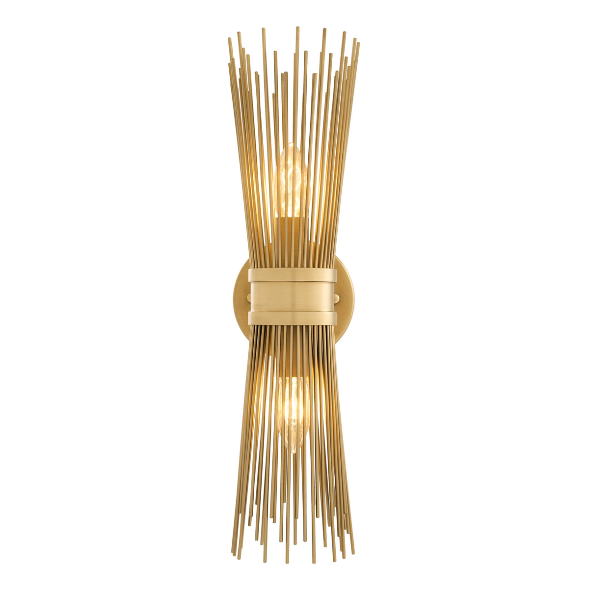 Eichholtz Wall Lamp Romeo Double the wall it adorns. This contemporary wall light has an antique brass finish and suits