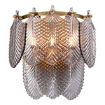 Eichholtz Wall Lamp Verbier and smoke glass decorations with feather relief is a true work of art. Combine with