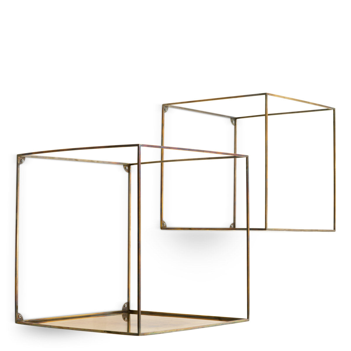 Eichholtz Wall Rack Deco square set of 2 Elevate your living space with the Wall Rack Deco set in a stunning vintage brass