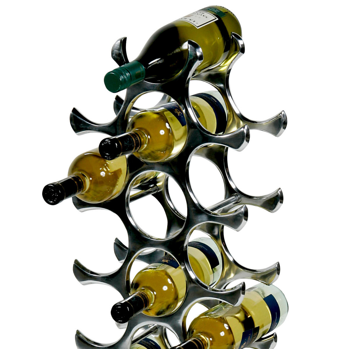 Eichholtz Wine Rack Alboran L Rack. Comprised of a sleek polished aluminium finish frame, it showcases a contemporary design and