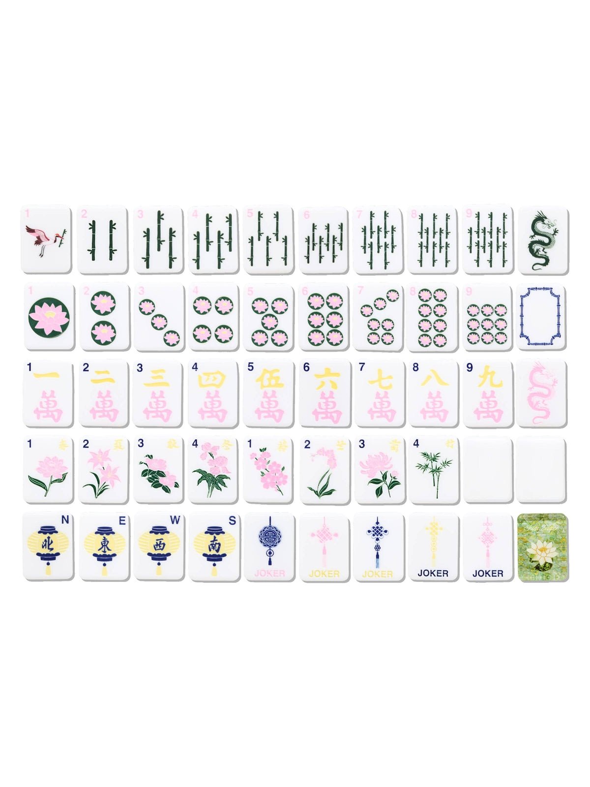 Waterlily Collector's Edition Mahjong Box Set - full tile layout